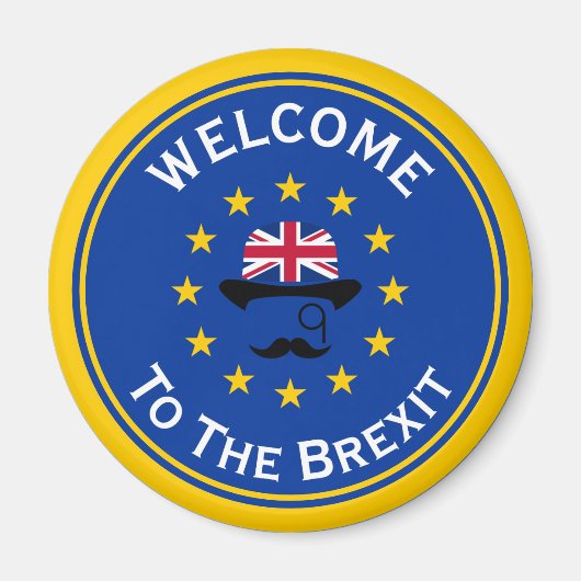 Aimant Cartoon Blue Yellow Union européenne Brexit Graphi (Devant)