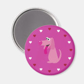 Aimant Cartoon Chien & Coeurs Personnalisable Pink Charit (Recto/Verso)