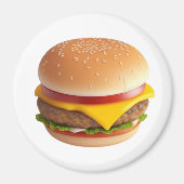 Aimant Cartoon Cute Cheeseburger (Devant)