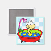 Aimant Cartoon de canards jaunes du Labrador et du caoutc (Recto/Verso)