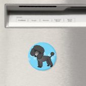 Aimant Cartoon de caniche noir mignon (In Situ (Lave-vaisselle))