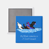Aimant Cartoon de nage Black Labrador (Recto/Verso)