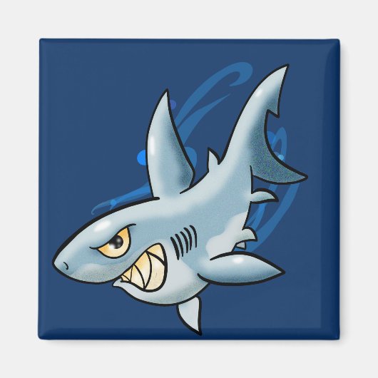 Aimant Cartoon Grand requin blanc (Devant)
