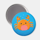Aimant Cartoon mignon Crabe bleu océan (Recto/Verso)