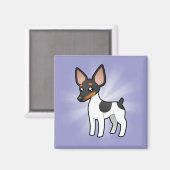 Aimant Cartoon Rat Terrier / Toy Fox Terrier (Recto/Verso)