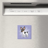 Aimant Cartoon Rat Terrier / Toy Fox Terrier (In Situ (Lave-vaisselle))