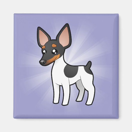 Aimant Cartoon Rat Terrier / Toy Fox Terrier (Devant)