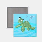 Aimant Cartoon Sea Turtle (Recto/Verso)