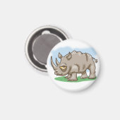 Aimant Cartoon souriant Rhino (Recto/Verso)