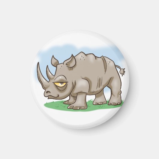 Aimant Cartoon souriant Rhino (Devant)