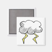 Aimant Cartoon Storm Cloud Rainy Day Design (Recto/Verso)