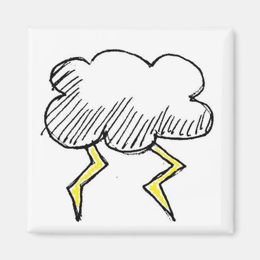 Aimant Cartoon Storm Cloud Rainy Day Design (Devant)