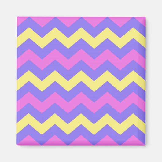 Aimant Cartouche Zigzie (jaune, violet et rose) (Devant)