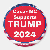 Aimant Casar NC prend en charge TRUMP 2024 Patriotic (Devant)