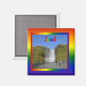 Aimant Cascade arc-en-ciel islandaise (Recto/Verso)
