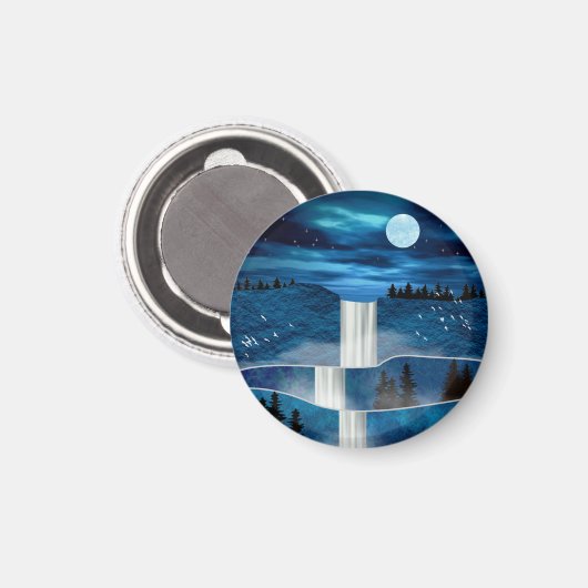 Aimant Cascade bleue (Recto/Verso)