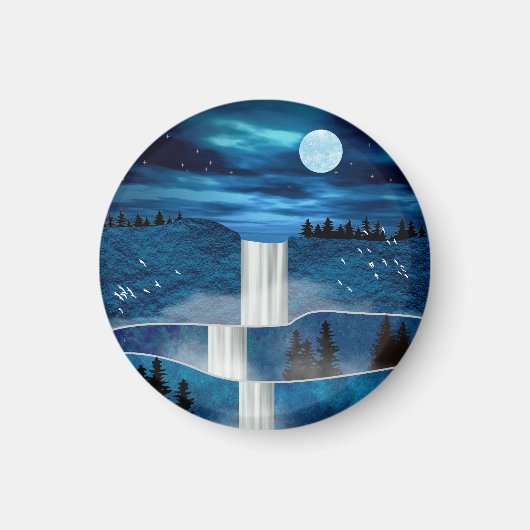 Aimant Cascade bleue (Devant)