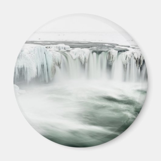 Aimant Cascade de Godafoss, hiver, Islande (Devant)