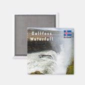 Aimant Cascade de Gullfoss - sud-ouest de l'Islande (Recto/Verso)