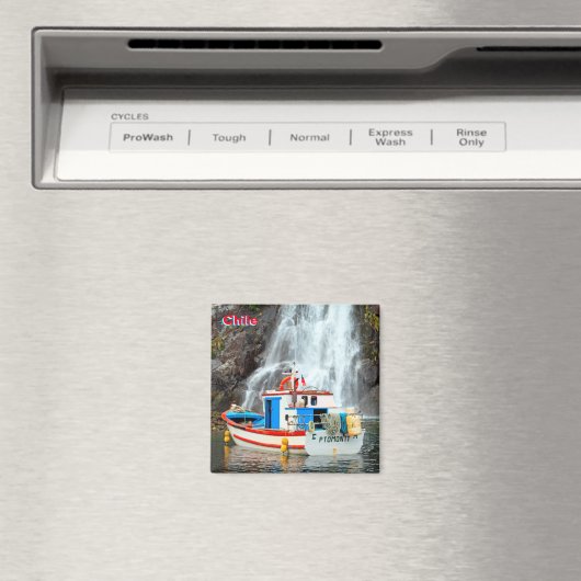 Aimant Cascade et bateau, Chili (In Situ (Lave-vaisselle))