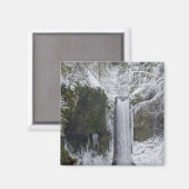 Aimant Cascade floue Entourée d'une forêt de neige (Recto/Verso)