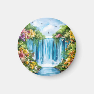 Aimant Cascade peinte à l'aquarelle