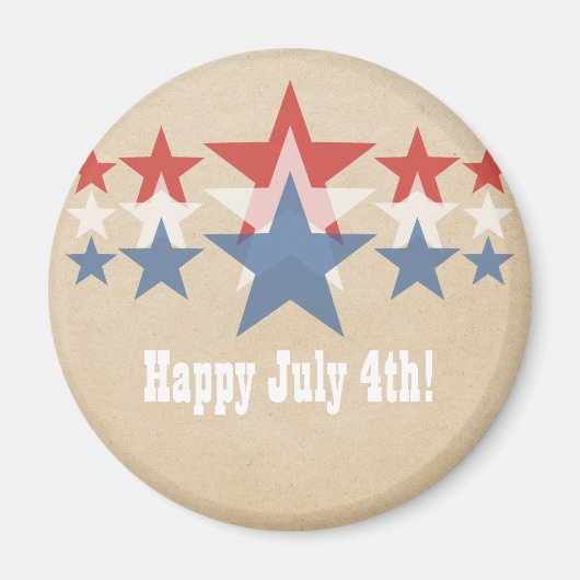 Aimant Cascade rouge, blanc et bleu étoile (Devant)