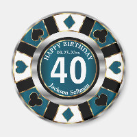 Casino Chip Las Vegas Anniversaire - Bleu Turquois