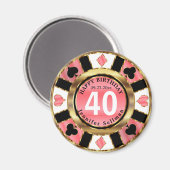 Aimant Casino Chip Las Vegas Anniversaire - Coral (Recto/Verso)