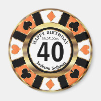 Casino Chip Las Vegas anniversaire - Orange