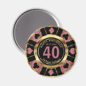 Aimant Casino Chip Las Vegas Anniversaire - Rose Gold (Recto/Verso)