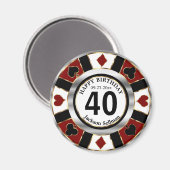 Aimant Casino Chip Las Vegas Anniversaire - Rouge foncé (Recto/Verso)