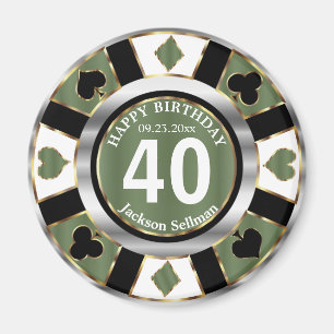 Aimant Casino Chip Las Vegas Anniversaire - Vert
