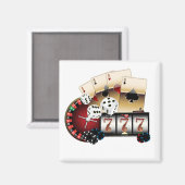 Aimant casino, vegas, poker, jeu, adulte (Recto/Verso)
