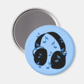 Aimant Casque avec notes musicales pour bébé en bleu (Recto/Verso)