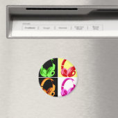 Aimant Casque de quatre couleurs Pop Art Tête Téléphone (In Situ (Lave-vaisselle))