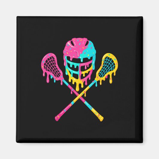 Aimant Casque Lacrosse Lâcheuse Casque Crème de glace Bât (Devant)
