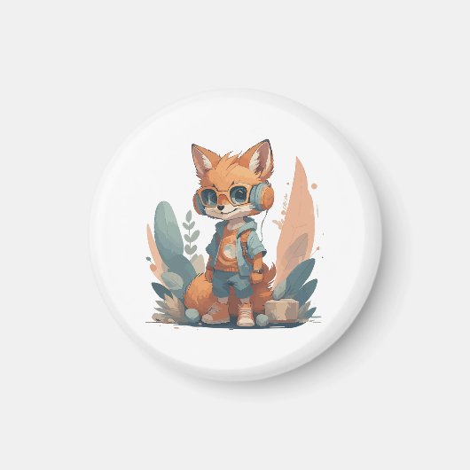 Aimant Casque pour bébé fox amusant (Devant)