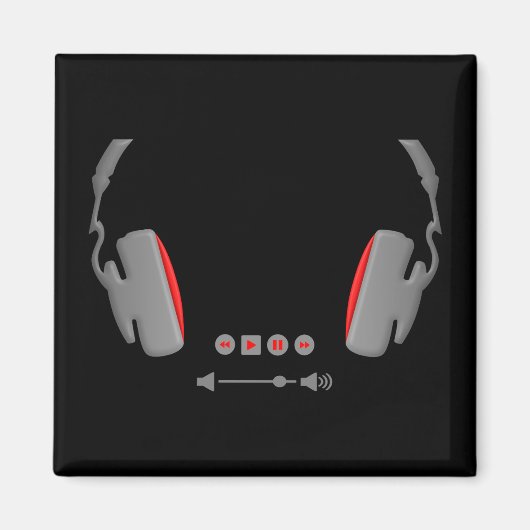 Aimant Casques avec boutons de contrôle du volume des méd (Devant)