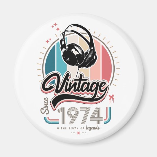 Aimant Casques vintages depuis 1974 (Devant)