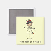 Aimant Casquette asiatique pour femmes Figure infirmière  (Recto/Verso)