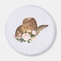 Casquette Brown Cowgirl avec fleurs roses