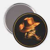 AIMANT CASQUETTE DE COWBOY & BOOTS (Recto/Verso)