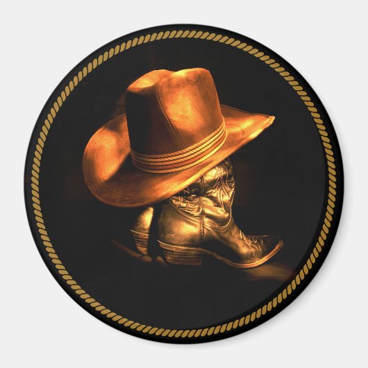 AIMANT CASQUETTE DE COWBOY & BOOTS (Devant)