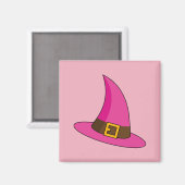 Aimant Casquette de sorcière rose (Recto/Verso)