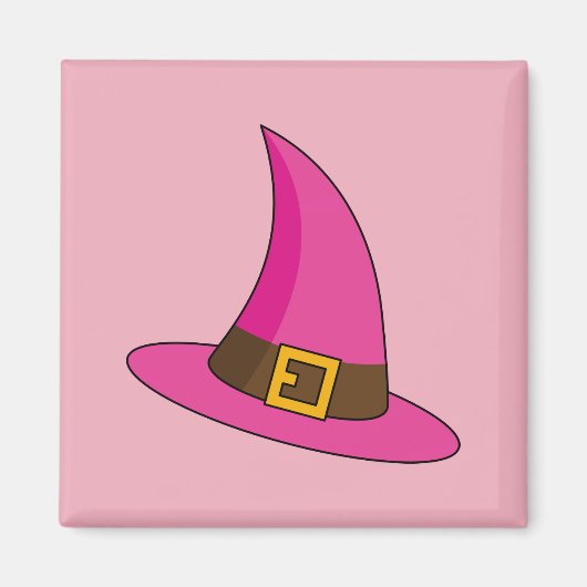 Aimant Casquette de sorcière rose (Devant)