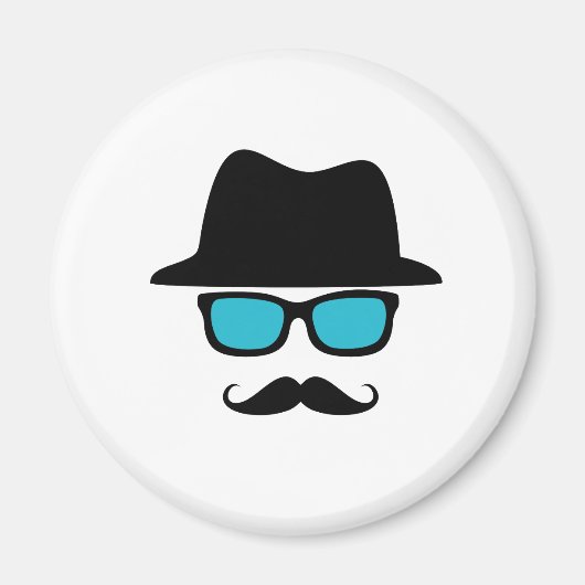 Aimant Casquette lunettes Moustache (Devant)