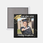 Aimant Casquette photo noir diplômé Étoiles votre couleur (Recto/Verso)