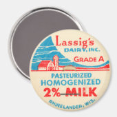 Aimant Casquette vintage de bouteille de lait (Recto/Verso)