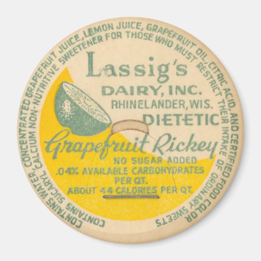 Aimant Casquette vintage de bouteille de lait (Devant)